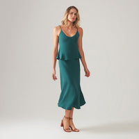 Saia Midi Evasê - Verde