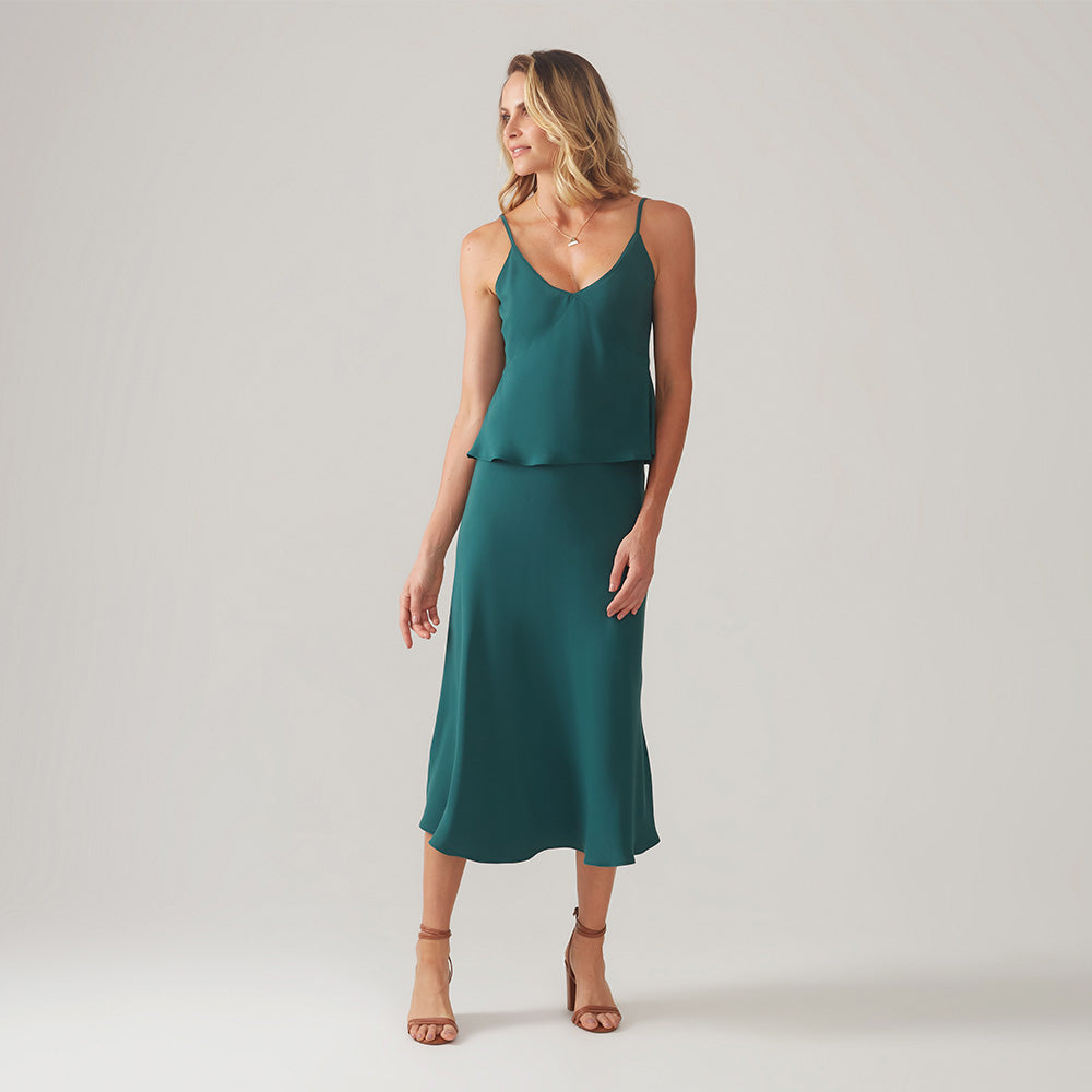 Saia Midi Evasê - Verde