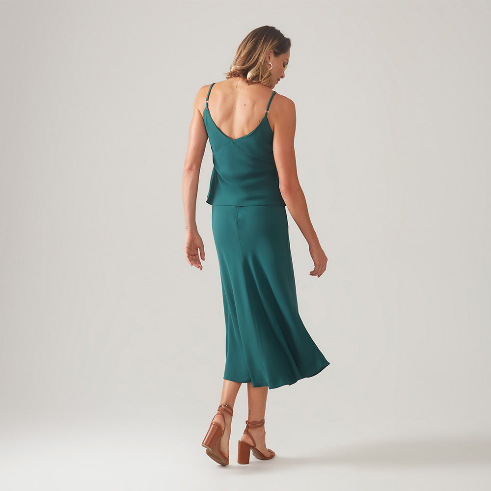 Saia Midi Evasê - Verde