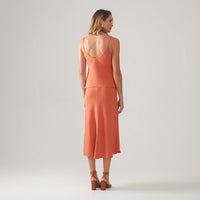 Saia Midi Evasê - Laranja