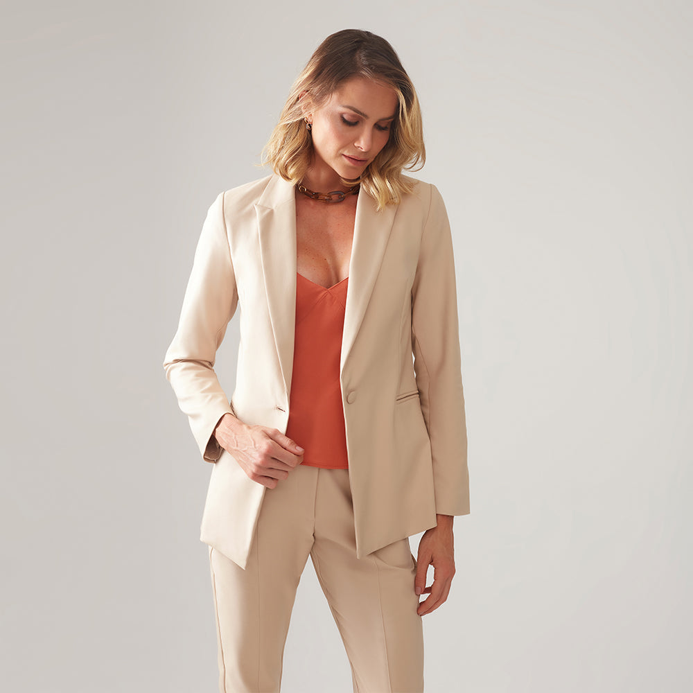 Blazer Clássico Acinturado - Bege