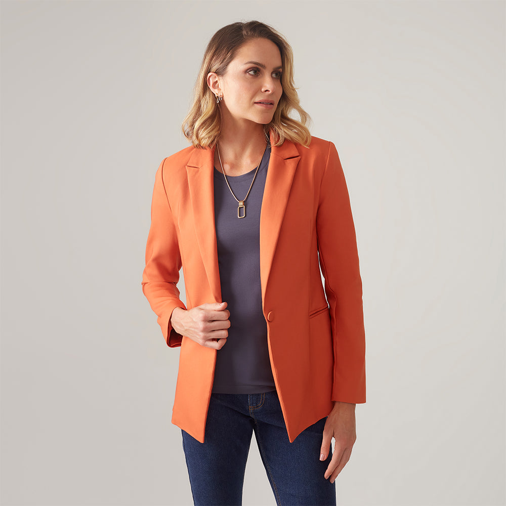Blazer Clássico Acinturado - Laranja