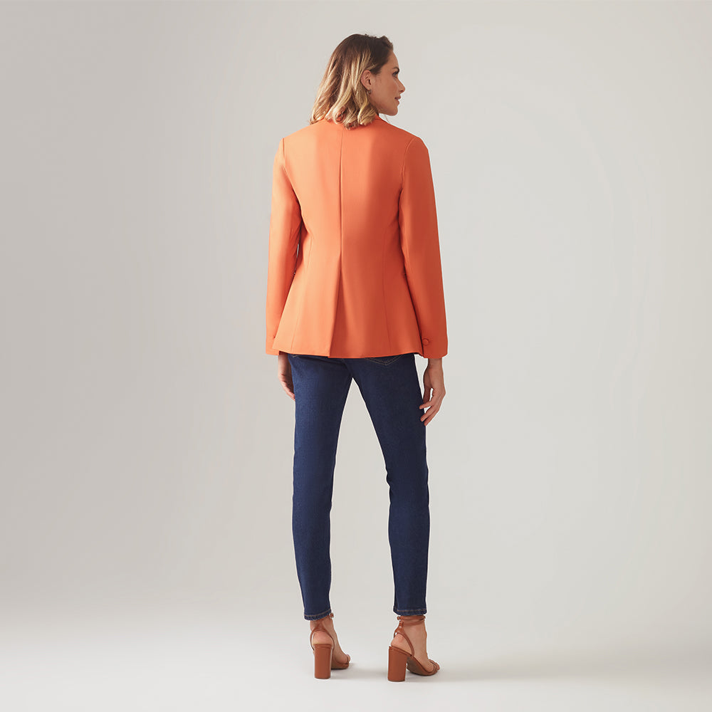Blazer Clássico Acinturado - Laranja
