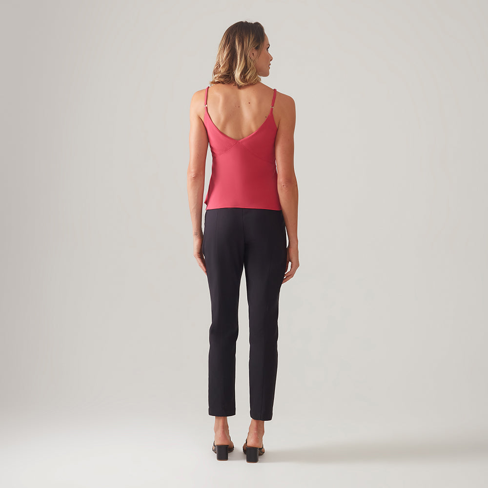 Calça Reta Fenda Feminina - Preto
