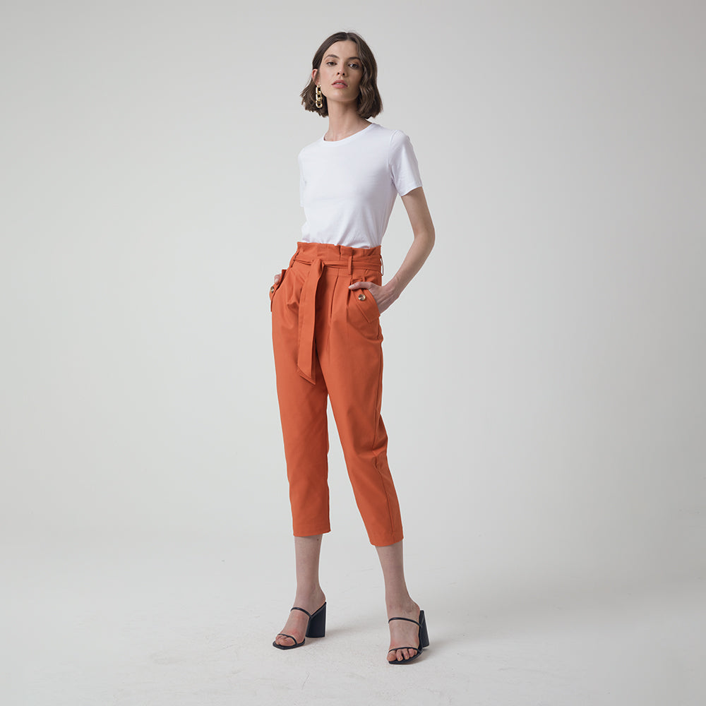 Calça Clochard Alfaiataria - Laranja