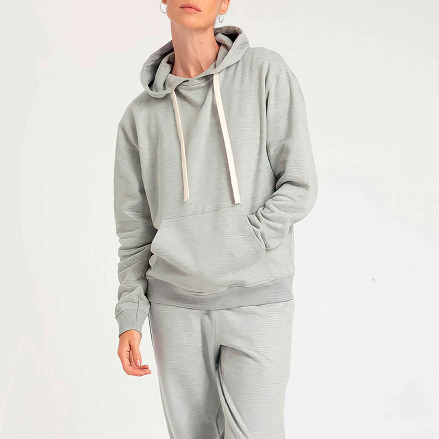 Casaco de Moletom Feminino Mescla Claro – - Main Image