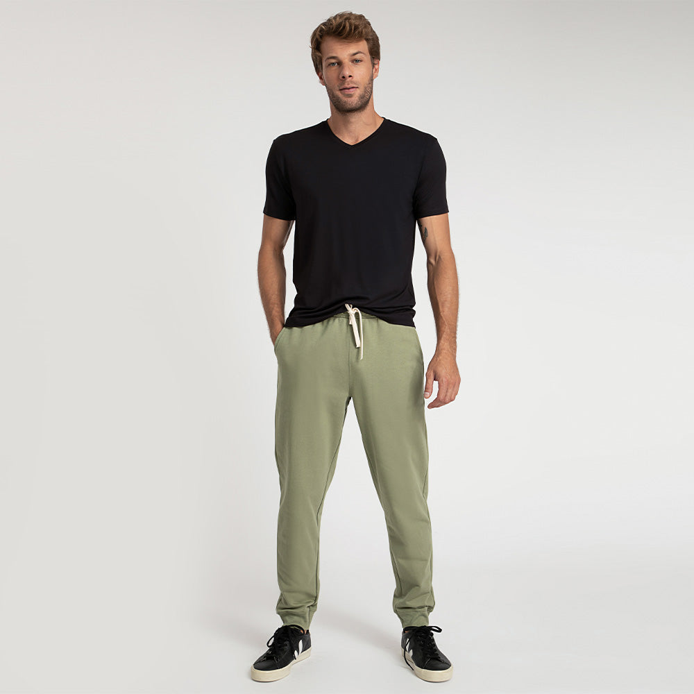 Calça Jogger de Moletom Masculina - Verde Jade