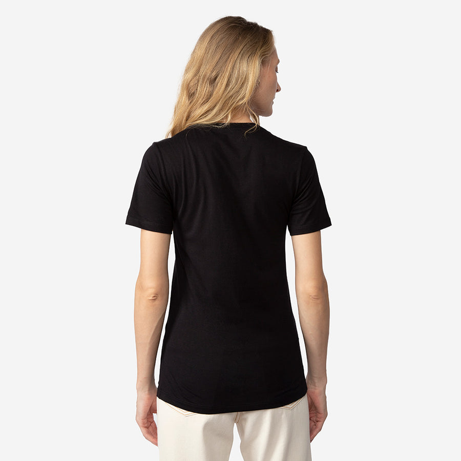 Camiseta Algodão Premium Gola V Feminina | Everyday Collection - Preto