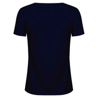 Camiseta Algodão Premium Gola V Feminina | Everyday Collection - Azul Marinho