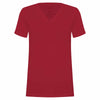 Camiseta Algodão Premium Gola V Feminina | Everyday Collection - Vermelho Rubi