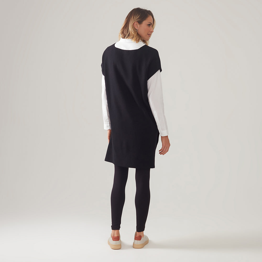 Colete Tricot Decote V - Preto