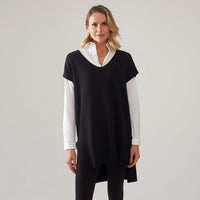 Colete Tricot Decote V - Preto