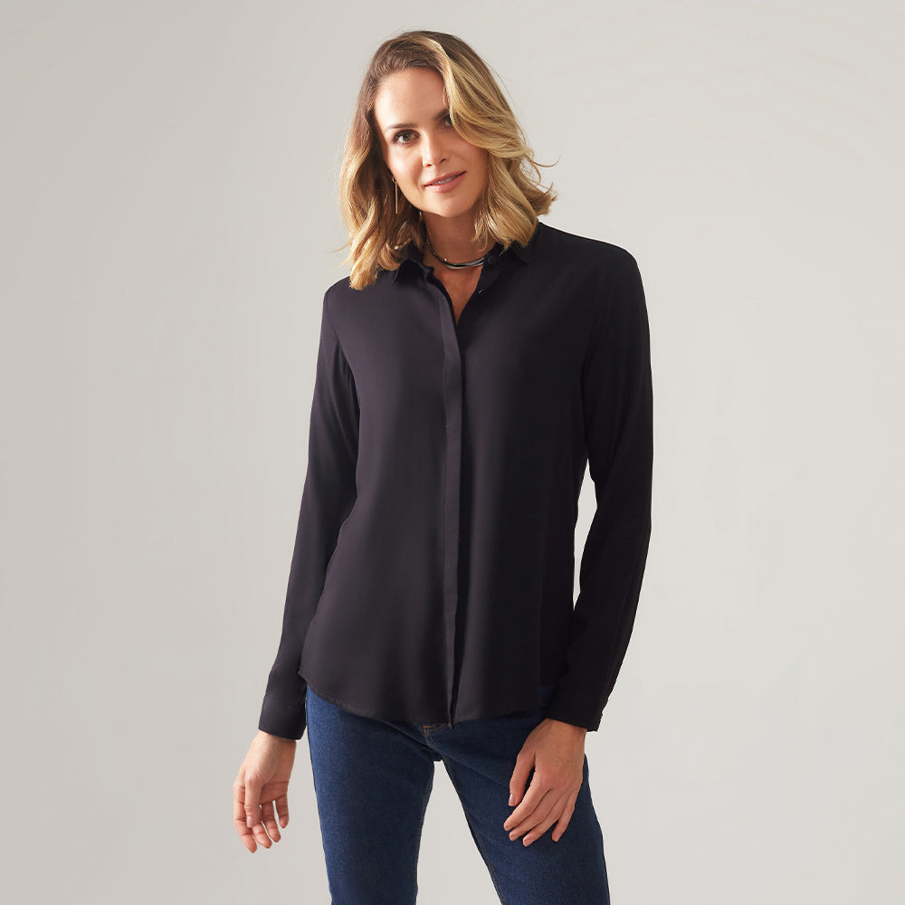Camisa Viscose Feminina - Preto
