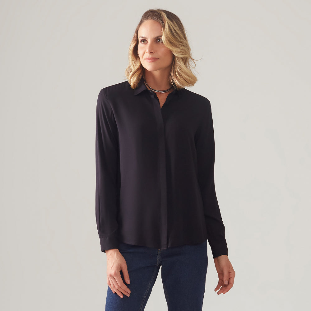 Camisa Viscose Feminina - Preto