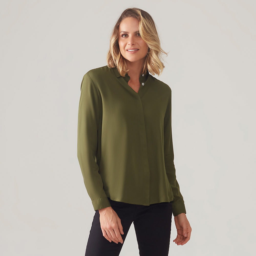Camisa Viscose Feminina - Verde Militar