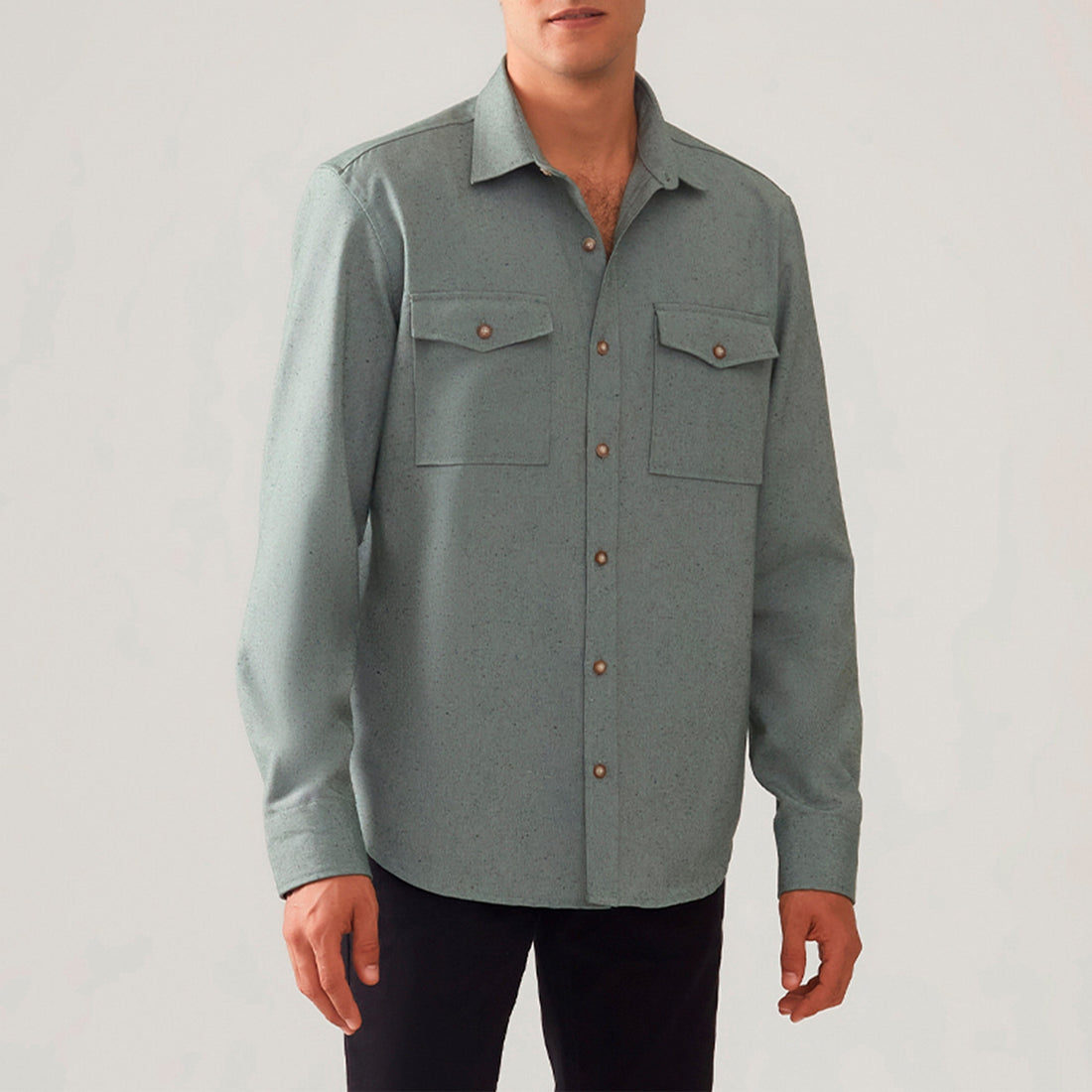 Camisa Tecido Ecologico Masculina - Verde Escuro