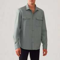 Camisa Tecido Ecologico Masculina - Verde Escuro