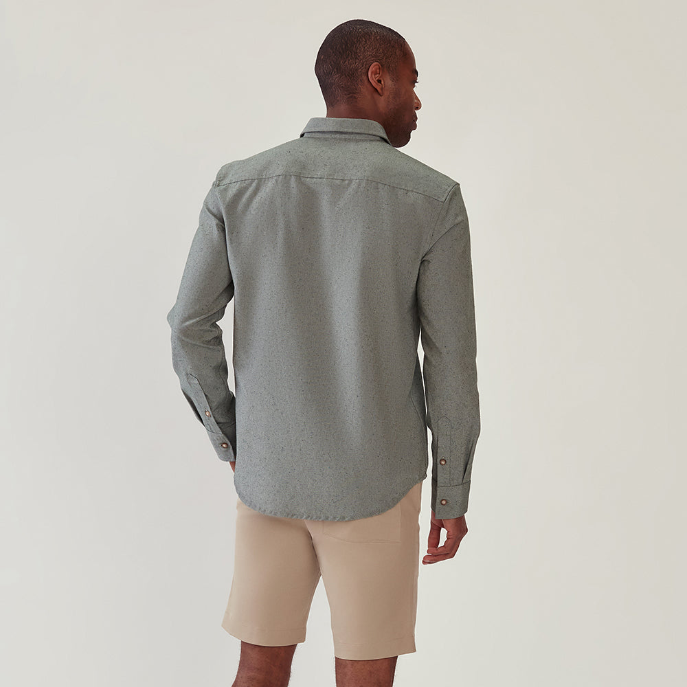 Camisa Tecido Ecologico Masculina - Verde Escuro