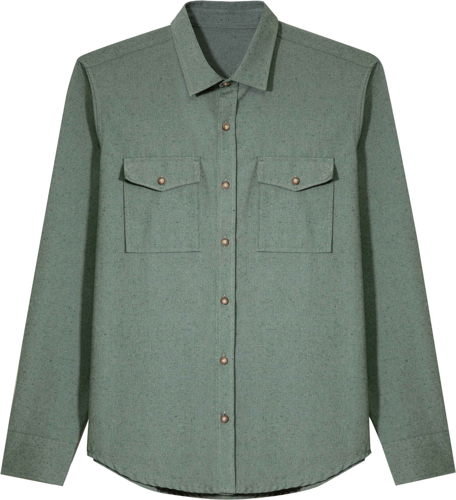 Camisa Tecido Ecologico Masculina - Verde Escuro