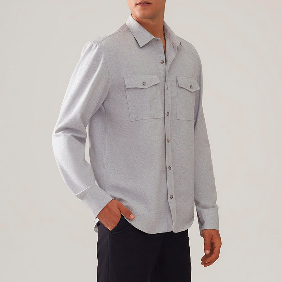 Camisa Tecido Ecologico Masculina - Cinza