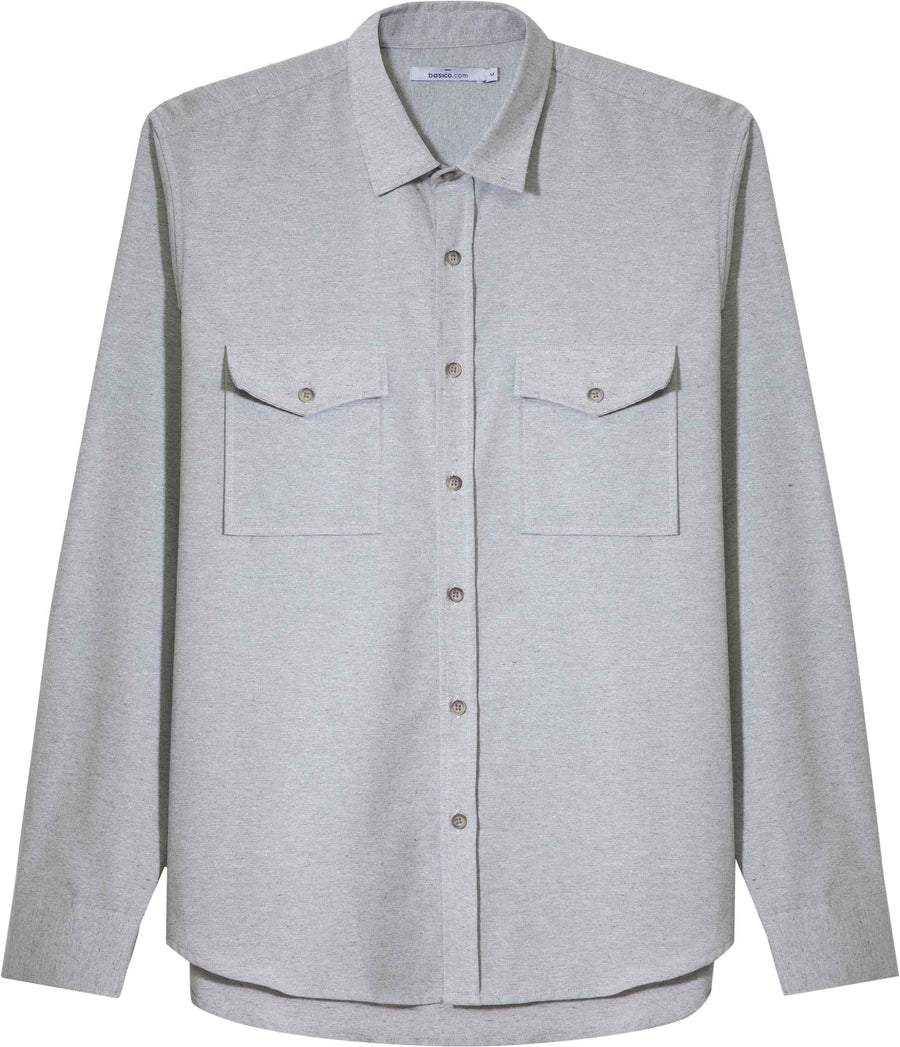 Camisa Tecido Ecologico Masculina - Cinza