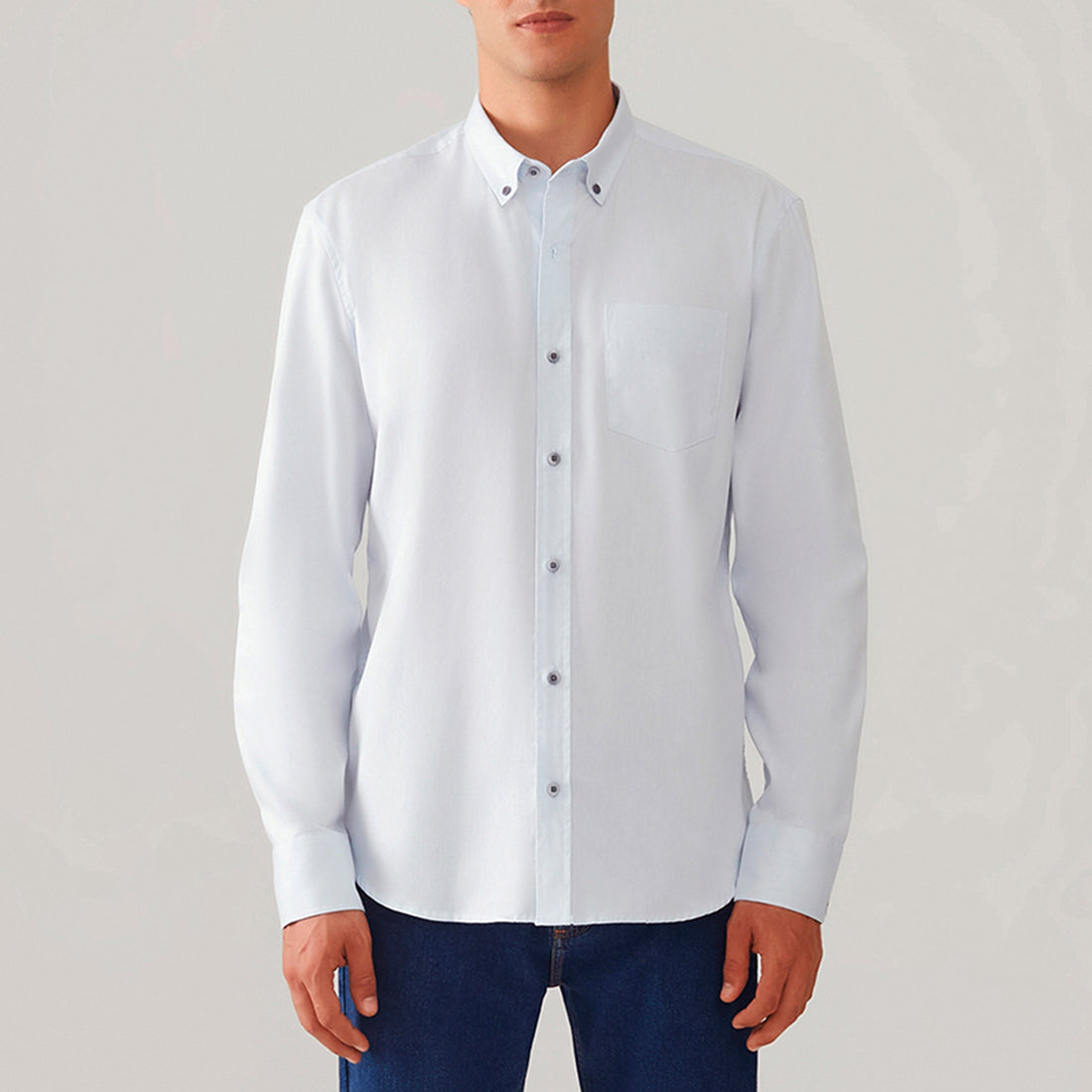 Camisa Algodão Masculina - Azul Claro