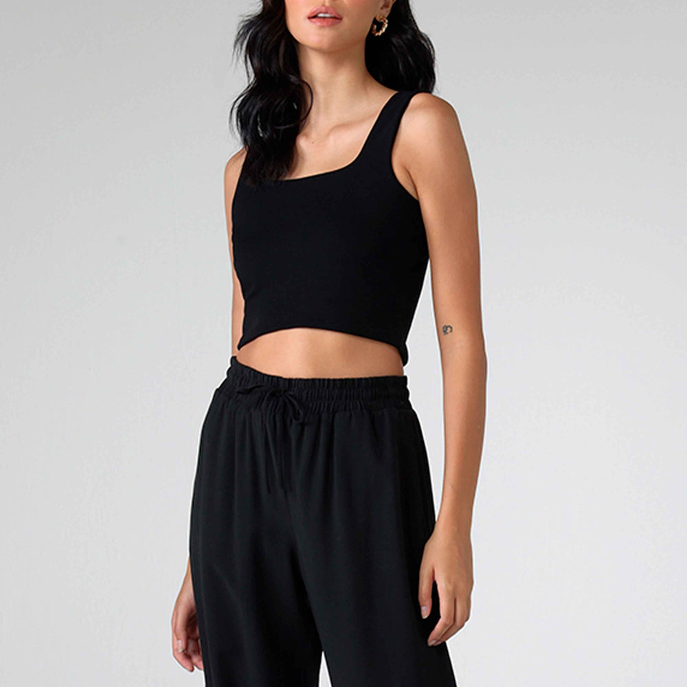 Top Malha Estruturada - Preto