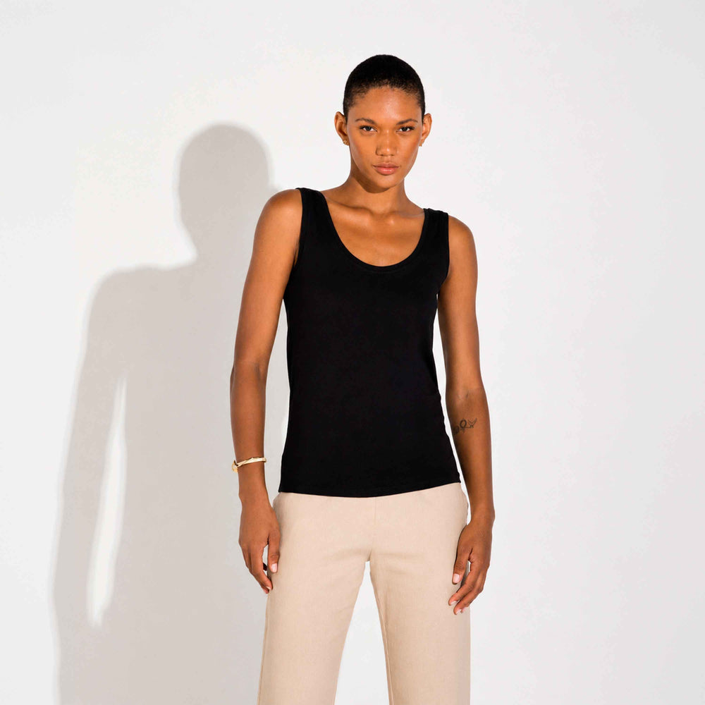 Regata Algodão Pima Feminina - Preto