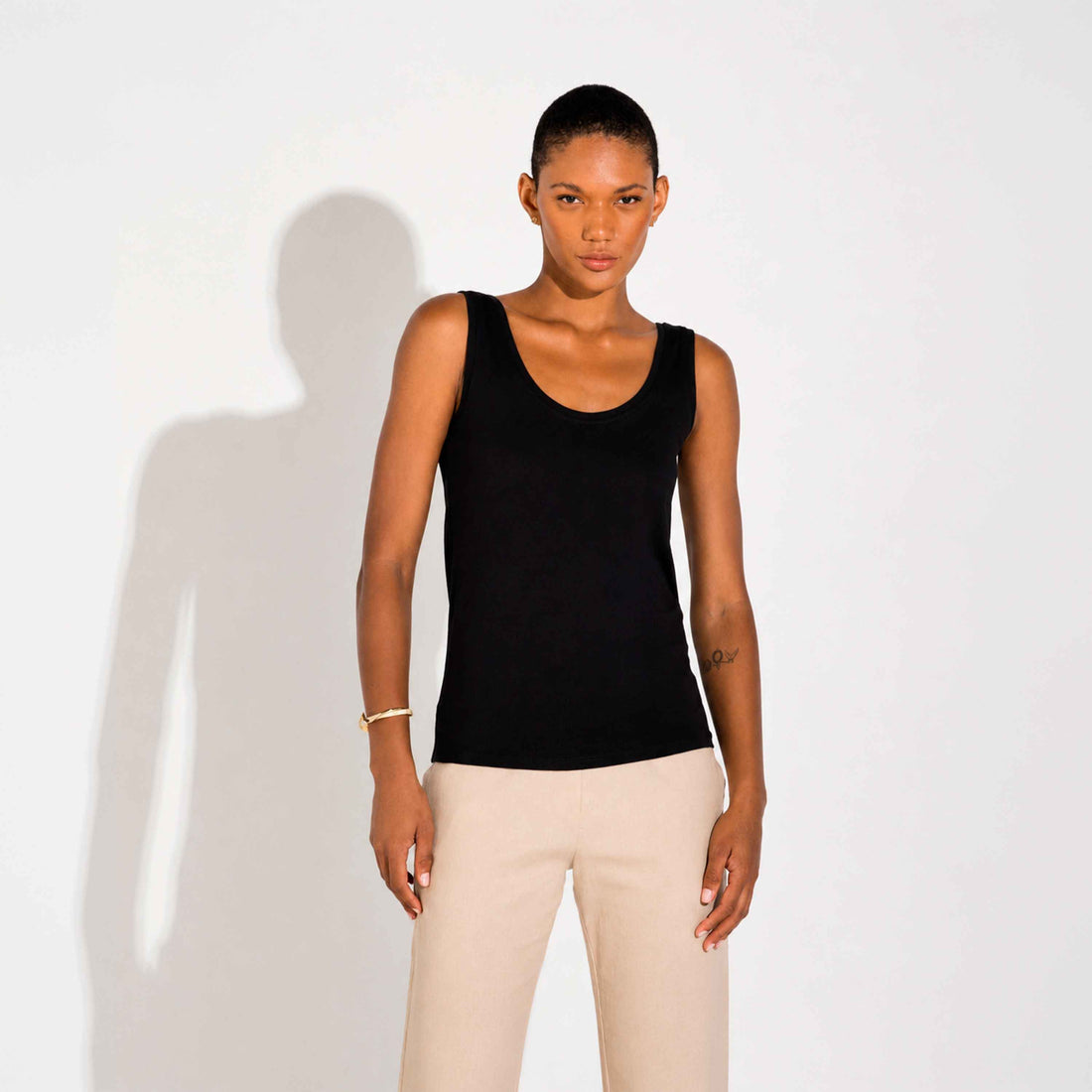Regata Algodão Pima Feminina - Preto