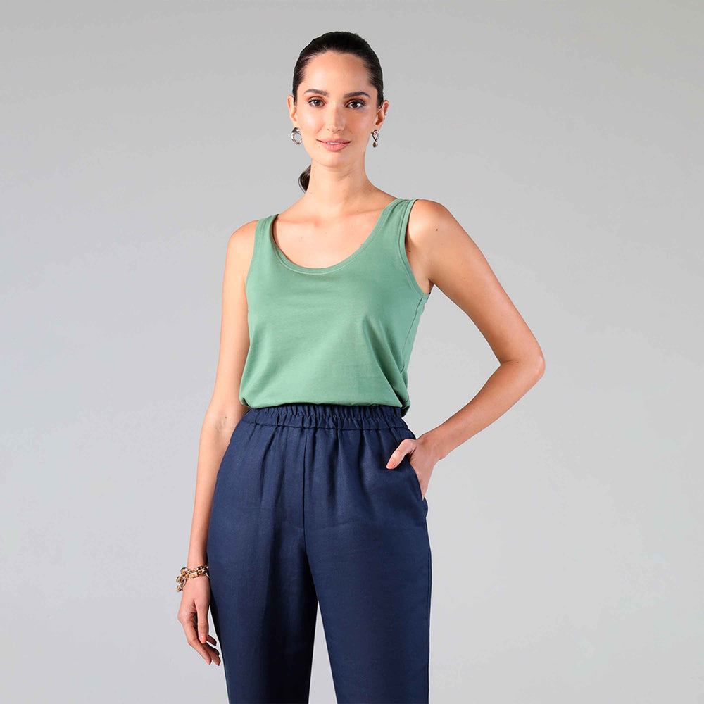 Regata Algodão Pima Feminina | Life Collection - Verde Oliva