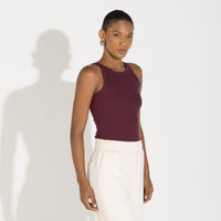 Regata Canelada Algodão Feminina - Roxo Amoreira