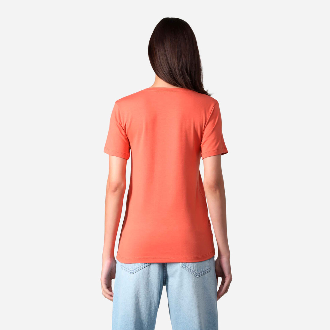 Camiseta Algodão Premium Gola V Feminina | Everyday Collection - Marrom Telha