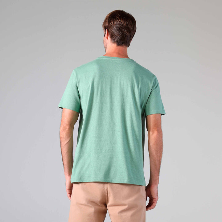 Camiseta Malha Linho Masculina - Verde Oliva