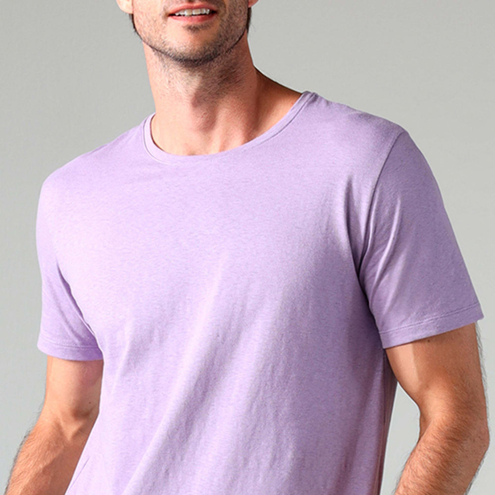 Camiseta Malha Linho Masculina - Lilás