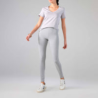 Calça Legging Malha Estruturada - Mescla Claro