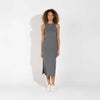Vestido Midi Canelado Algodão - Mescla Escuro