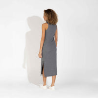 Vestido Midi Canelado Algodão - Mescla Escuro