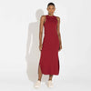 Vestido Midi Canelado Algodão - Vermelho Escarlate