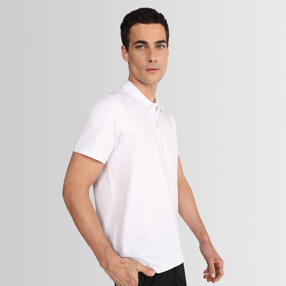 Polo Pima Masculina - Branco