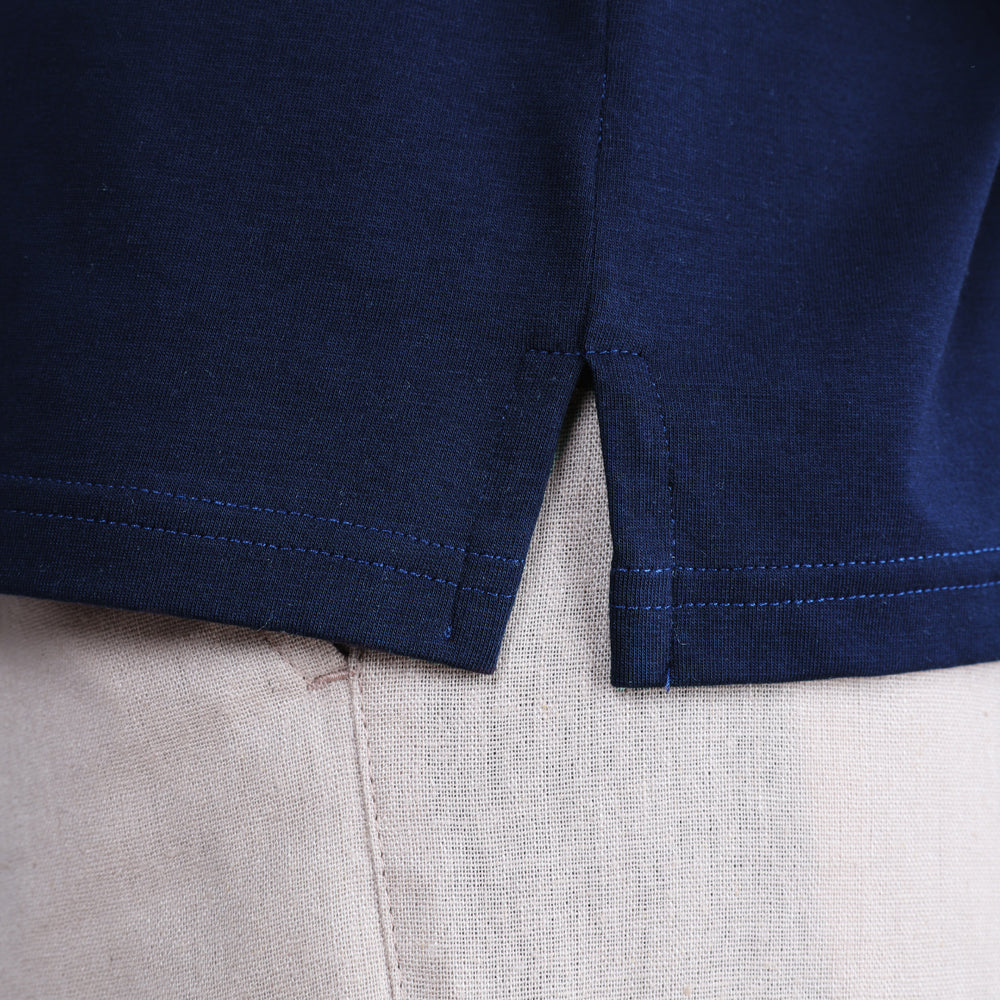 Polo Pima Masculina - Azul Marinho