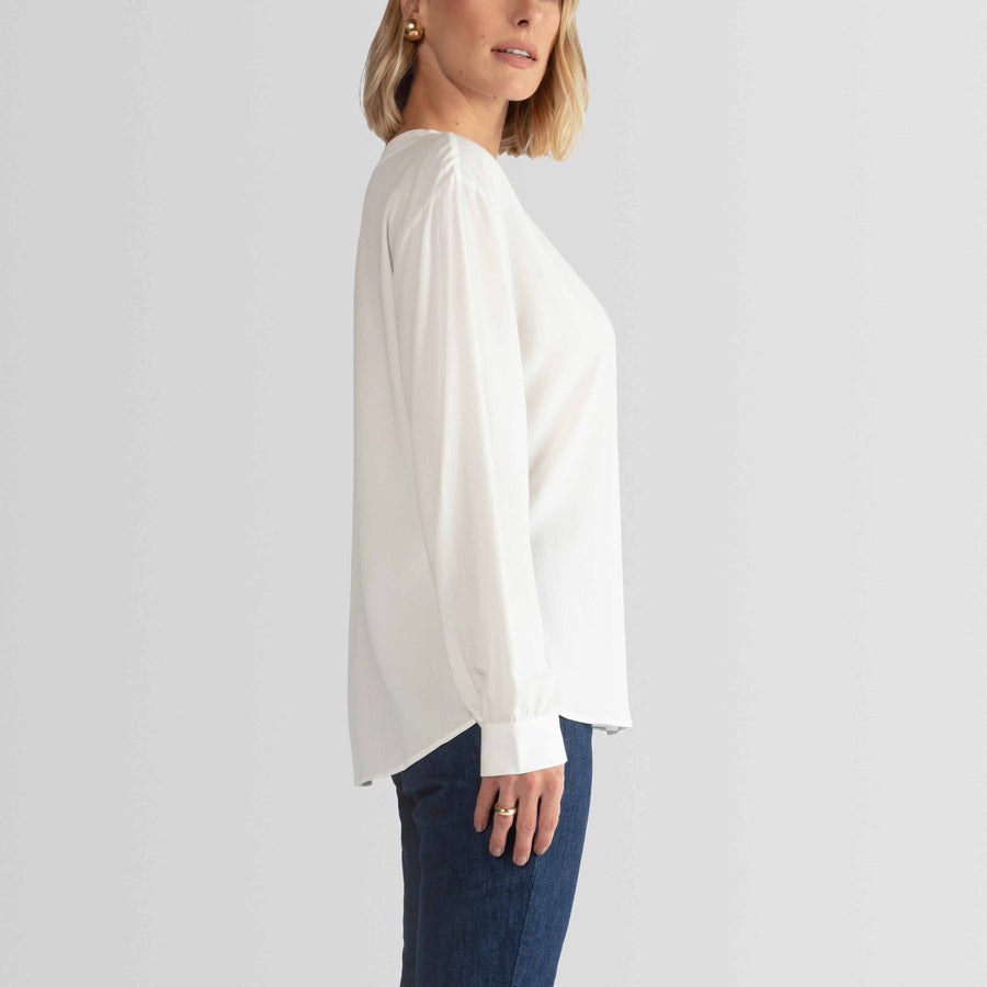 Blusa Viscose Manga Longa - Off White