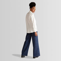 Camisa Tricoline Ampla Feminina - Off White