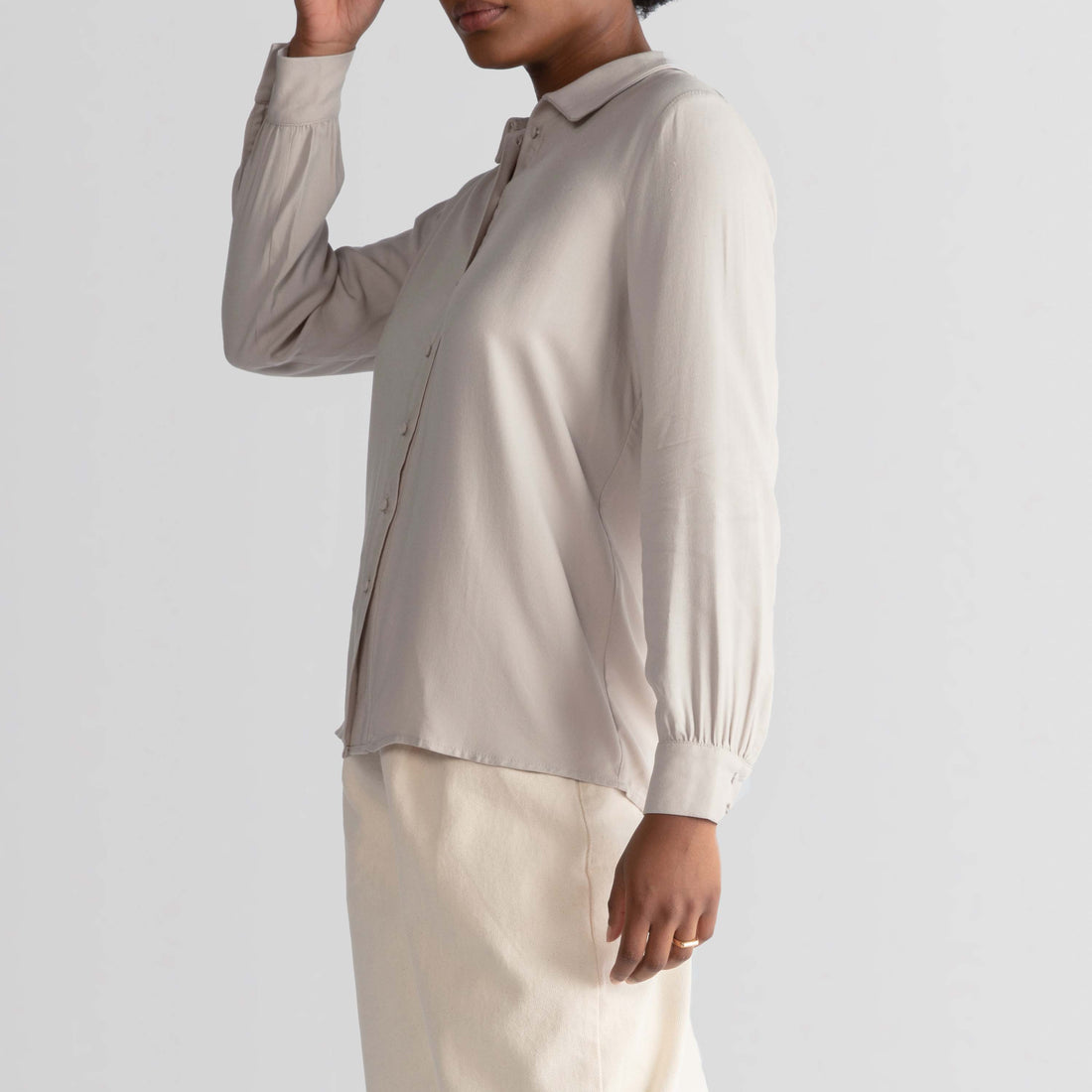 Camisa Ampla Viscose - Bege Claro