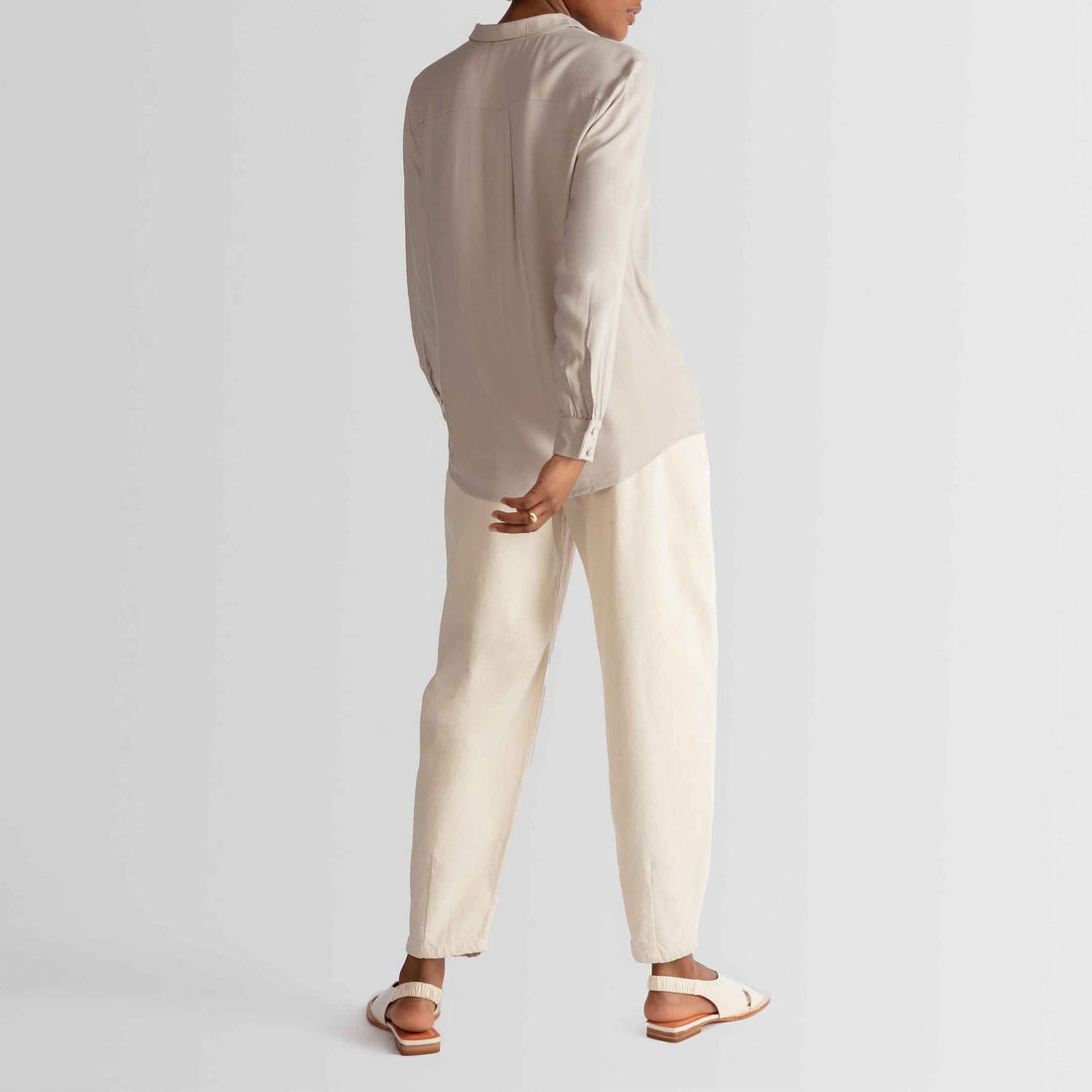 Camisa Ampla Viscose - Bege Claro