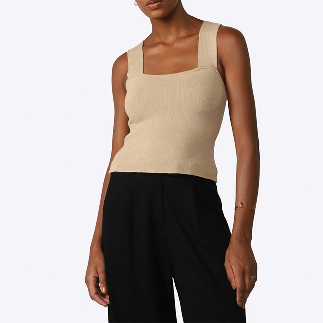 Top Tricot Viscose Feminino - Bege