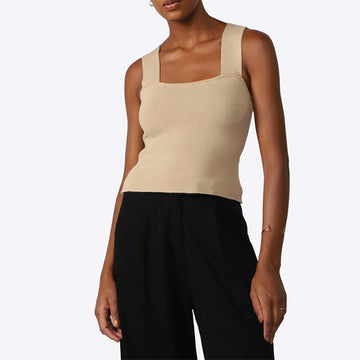 Top Tricot Viscose Feminino - Bege