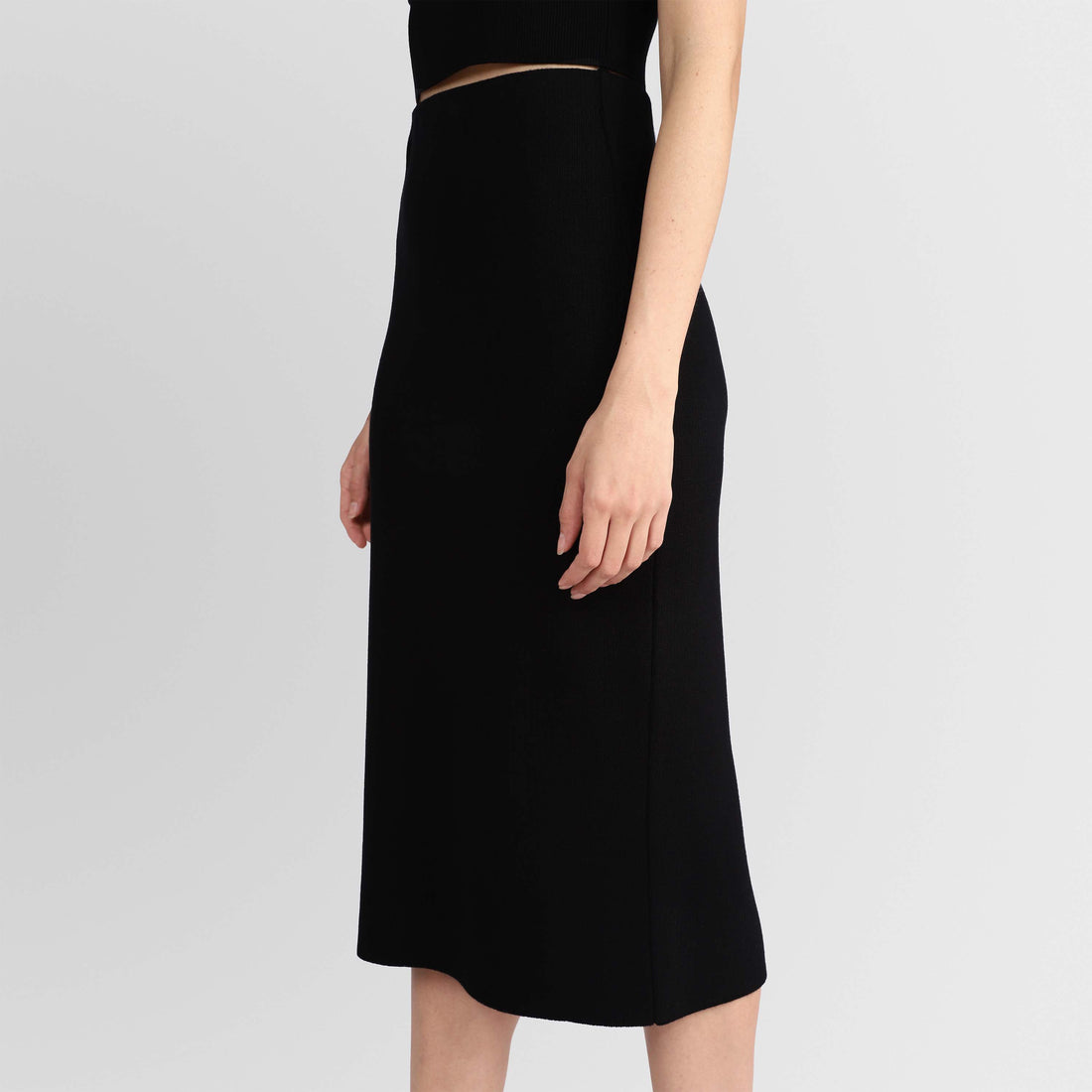 Saia Midi Tricot - Preto