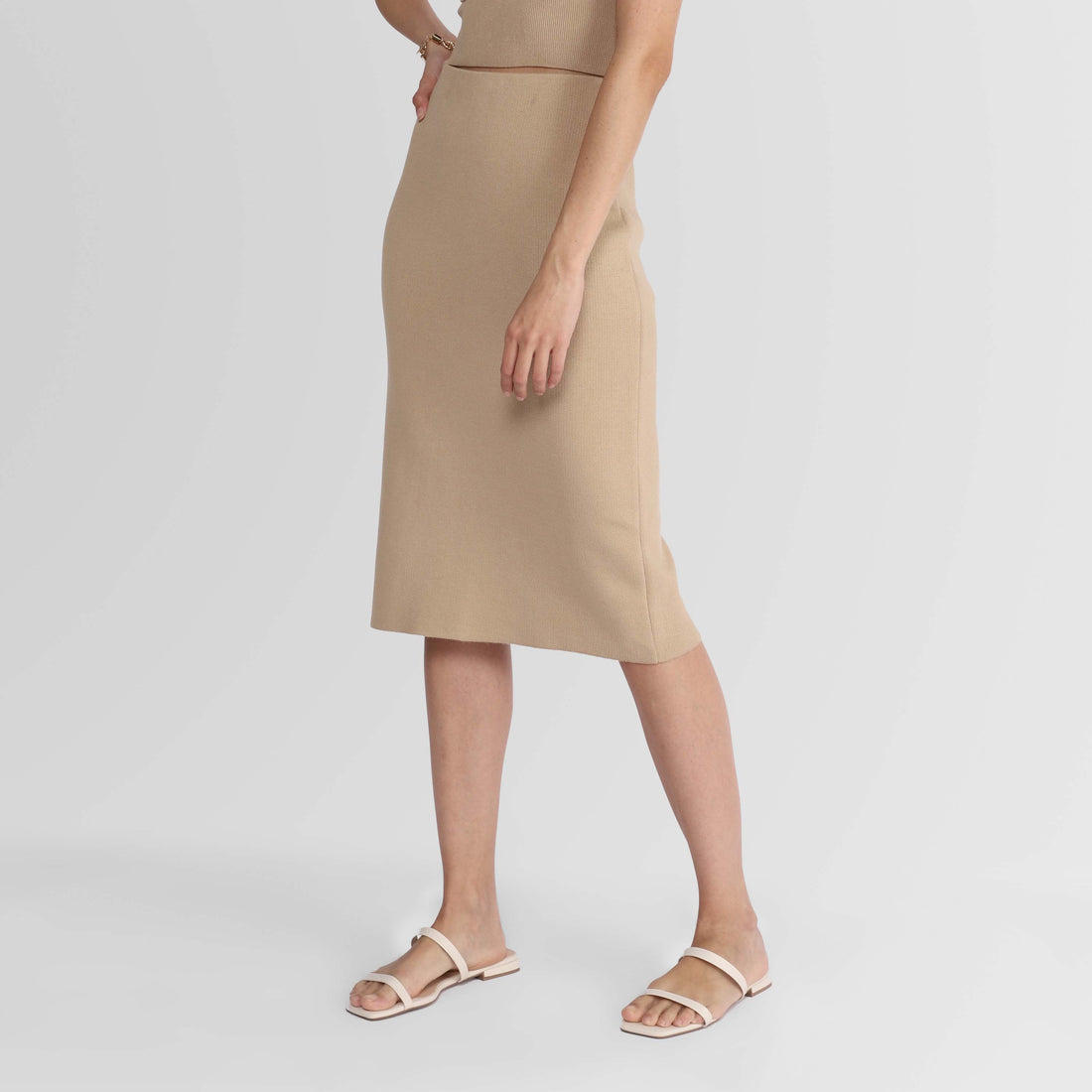 Saia Midi Tricot - Bege