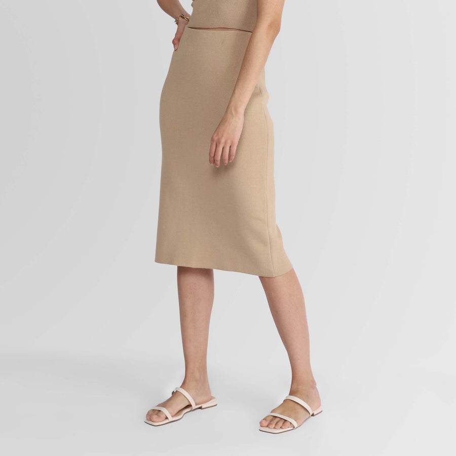 Saia Midi Tricot - Bege