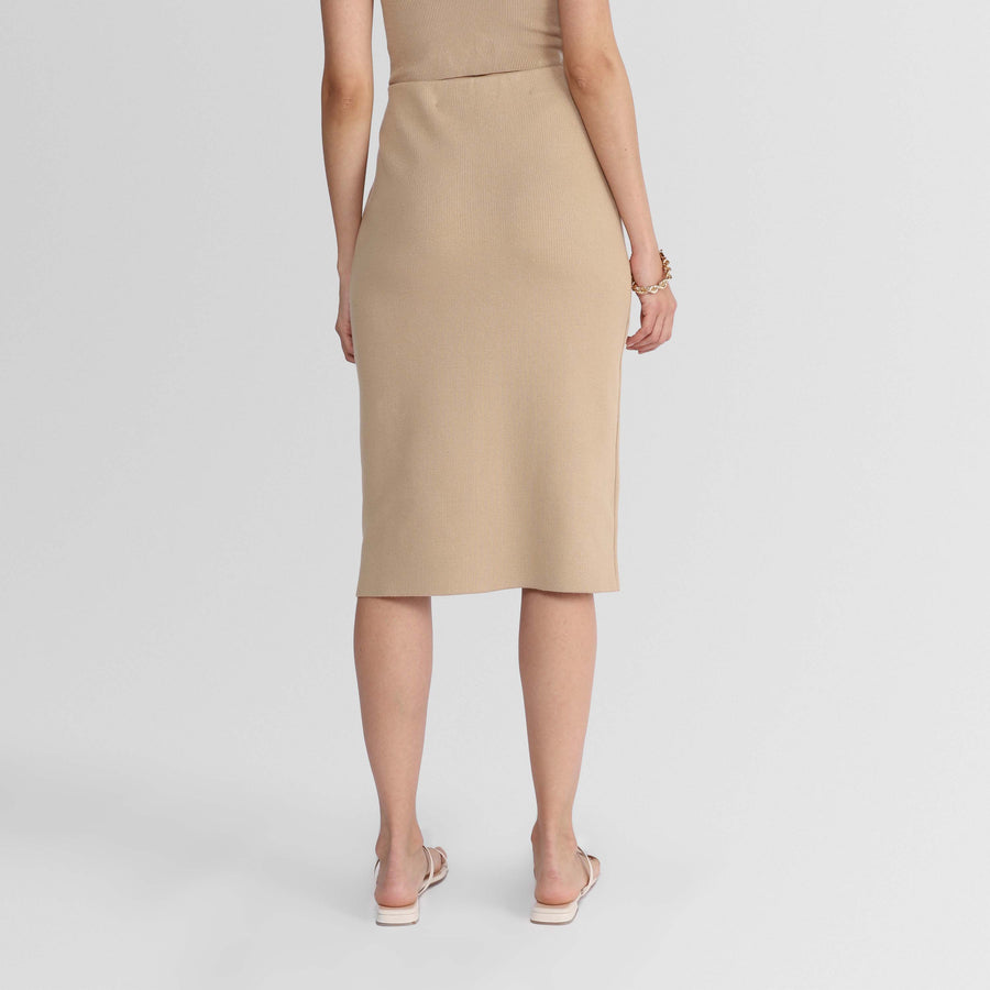 Saia Midi Tricot - Bege